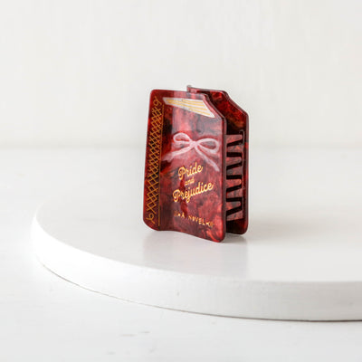 Hand Painted Cellulose Hair Claw - Pride & Prejudice