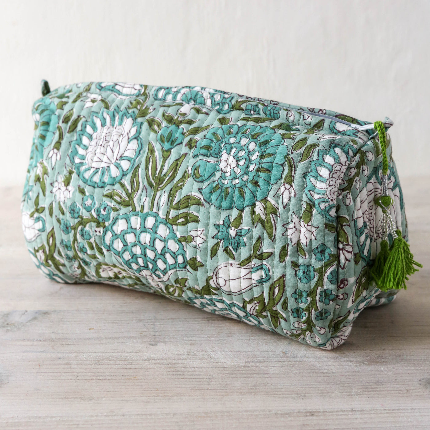 Quilted Cotton Wash Bag - Large