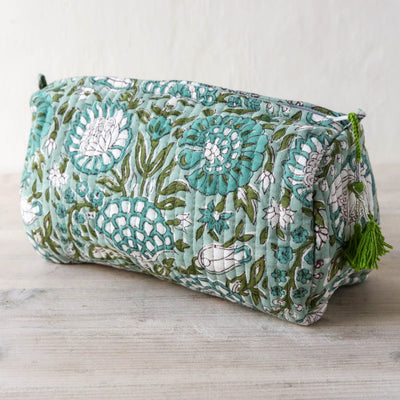 Quilted Cotton Wash Bag - Large