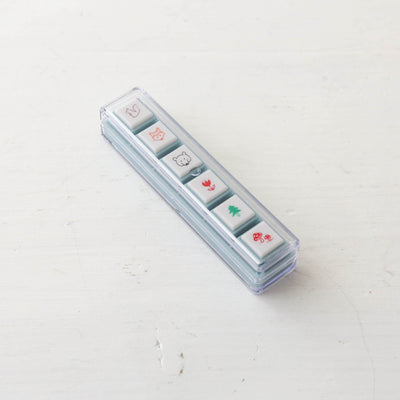 Pre-inked Pick! 6 Button Journal Stamp Set - Forest