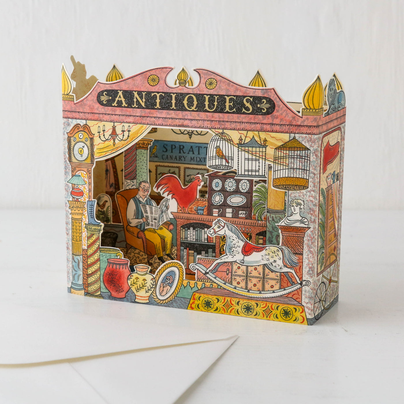 Antiques Shop Die-Cut 3D Greetings Card
