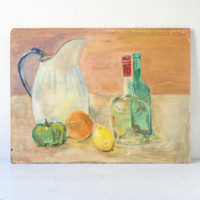 Vintage Original Still Life Painting on Board