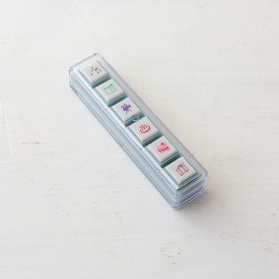 Pre-inked Pick! 6 Button Journal Stamp Set - Hobbies
