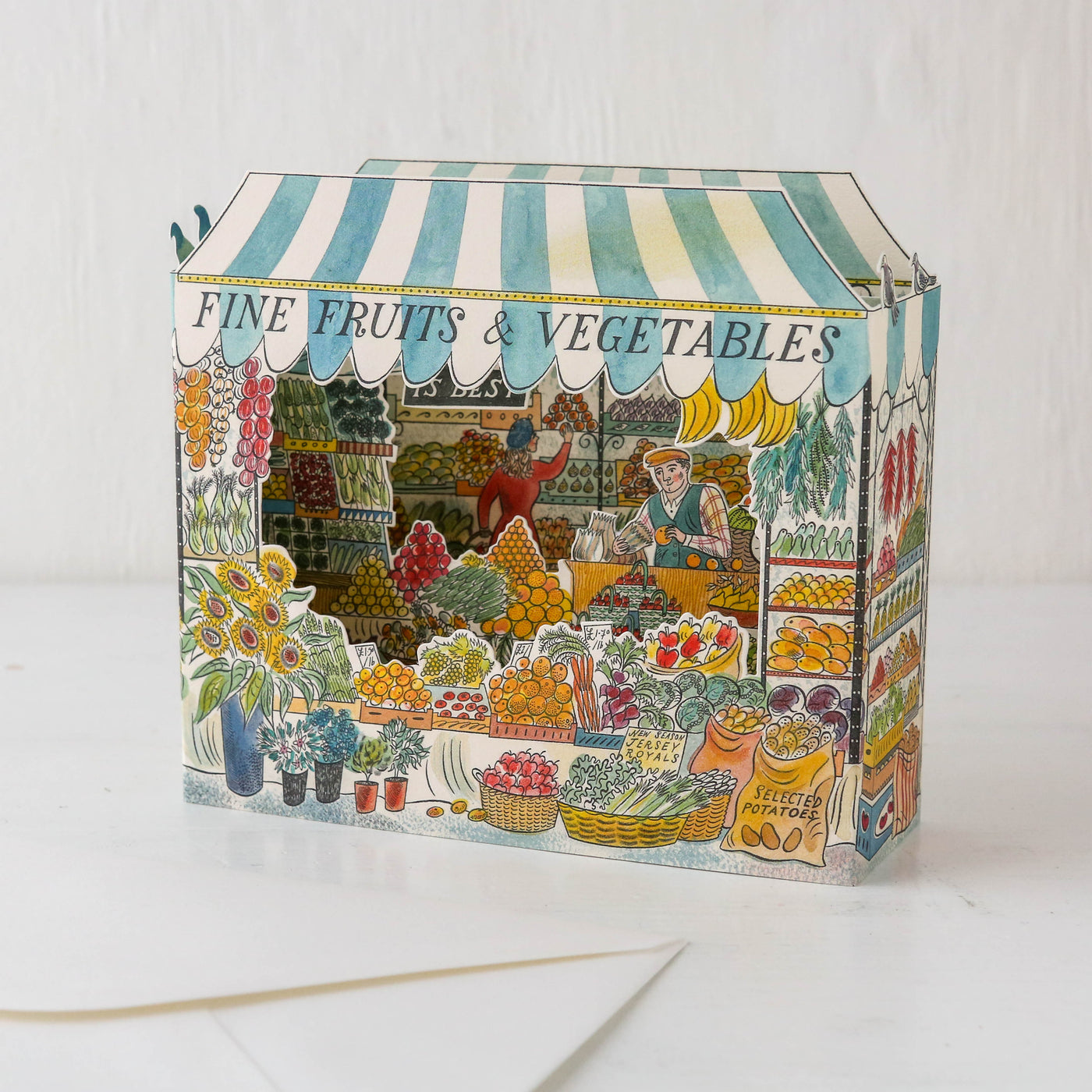 Fine Fruits & Vegetables Die-Cut 3D Greetings Card