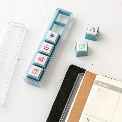 Pre-inked Pick! 6 Button Journal Stamp Set - Hobbies