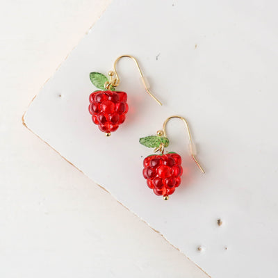 Raspberry Drop Earrings
