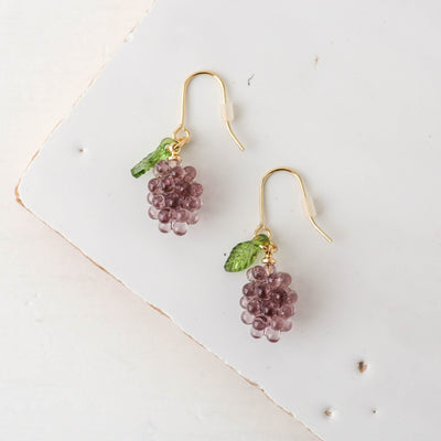 Purple Grapes Drop Earrings