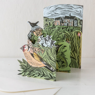 Garden Birds Concertina Die-Cut Greetings Card