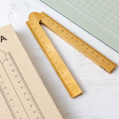 'Stria' Brass Folding Ruler