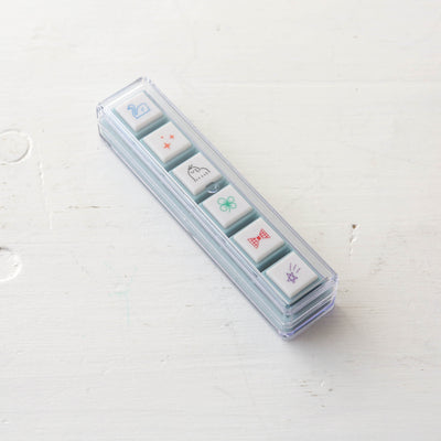 Pre-inked Pick! 6 Button Journal Stamp Set - Cute
