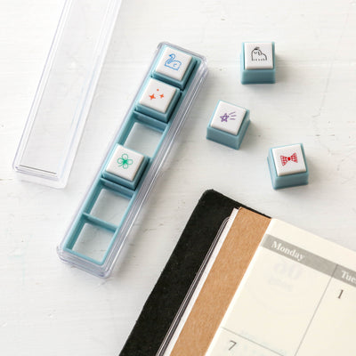 Pre-inked Pick! 6 Button Journal Stamp Set - Cute