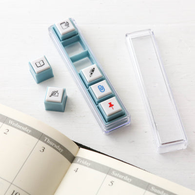Pre-inked Pick! 6 Button Journal Stamp Set - Stationery