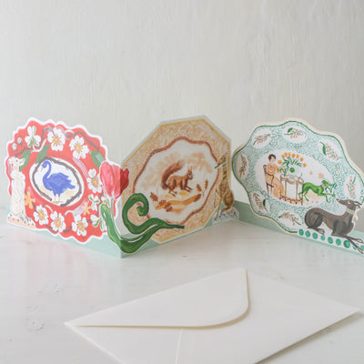 Romantic Platter Concertina Die-Cut Greetings Card