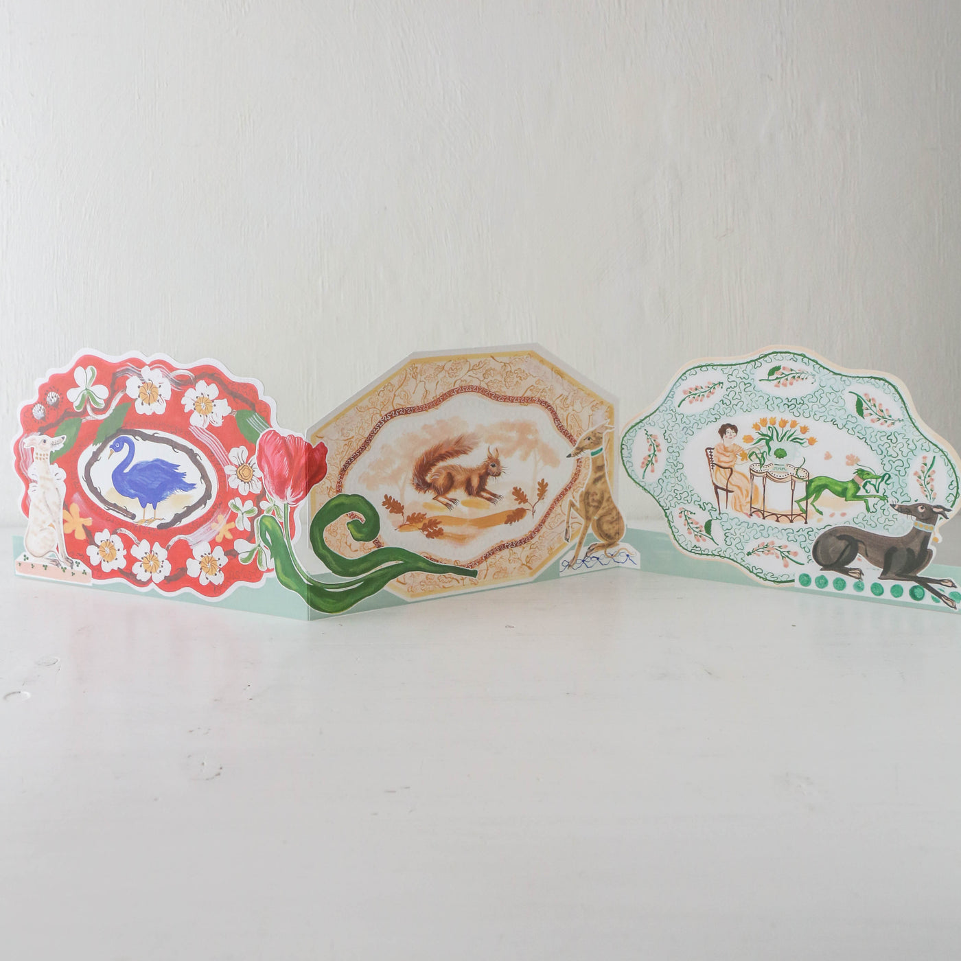 Romantic Platter Concertina Die-Cut Greetings Card