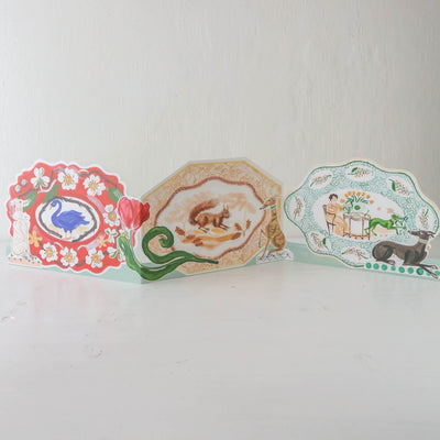 Romantic Platter Concertina Die-Cut Greetings Card