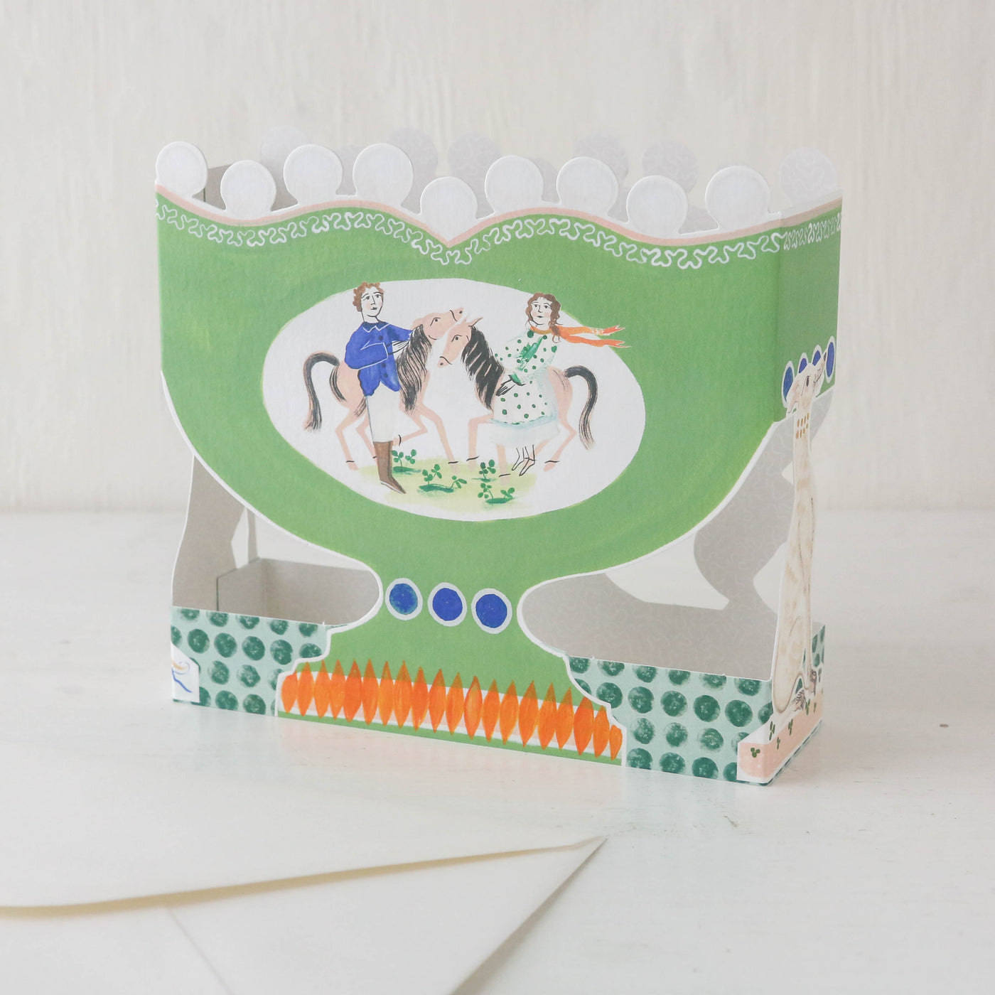 Roaming Horses 3D Die-Cut Greetings Card