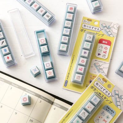 Pre-inked Pick! 6 Button Journal Stamp Set - Hobbies