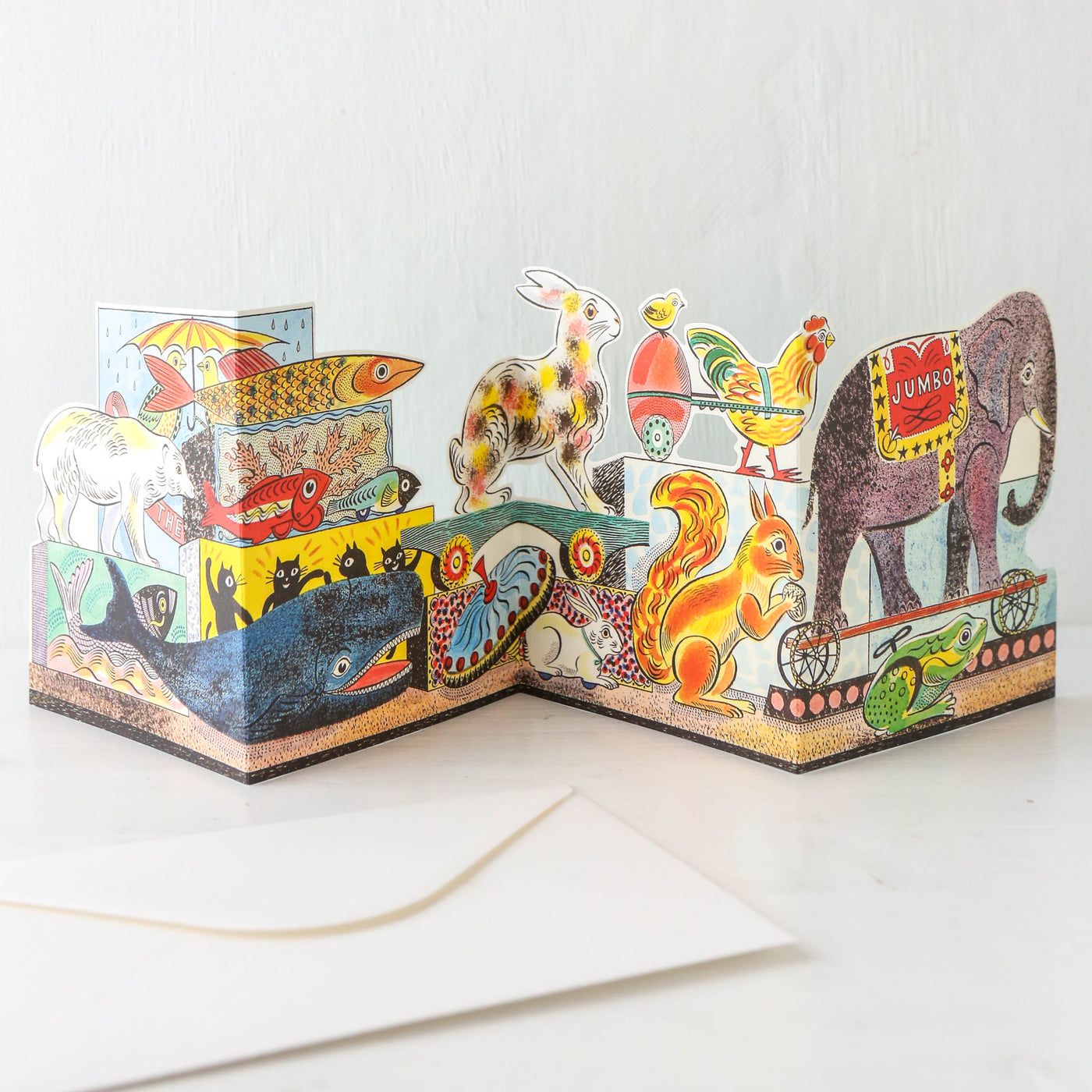 Tin Toys 'Polar Bear' Concertina Die-Cut Greetings Card