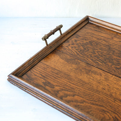 Vintage Handled Tray - Design 5 - Large Oak
