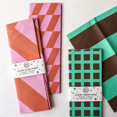 Luxury Patterned Tissue Paper - 10 Sheets