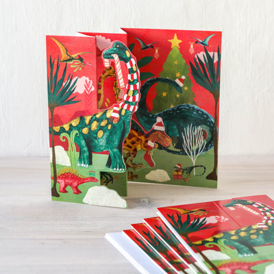 Dino-mighty Christmas - Pack of 5 Pop-out Christmas Cards