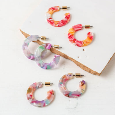 Austin Resin Hoop Earrings