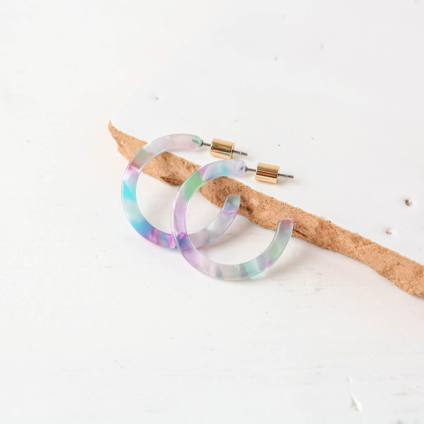 Austin Skinny Resin Hoop Earrings