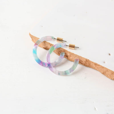 Austin Skinny Resin Hoop Earrings