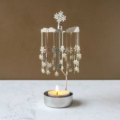 Anglaspel Candle Holder - Silver Snowflakes