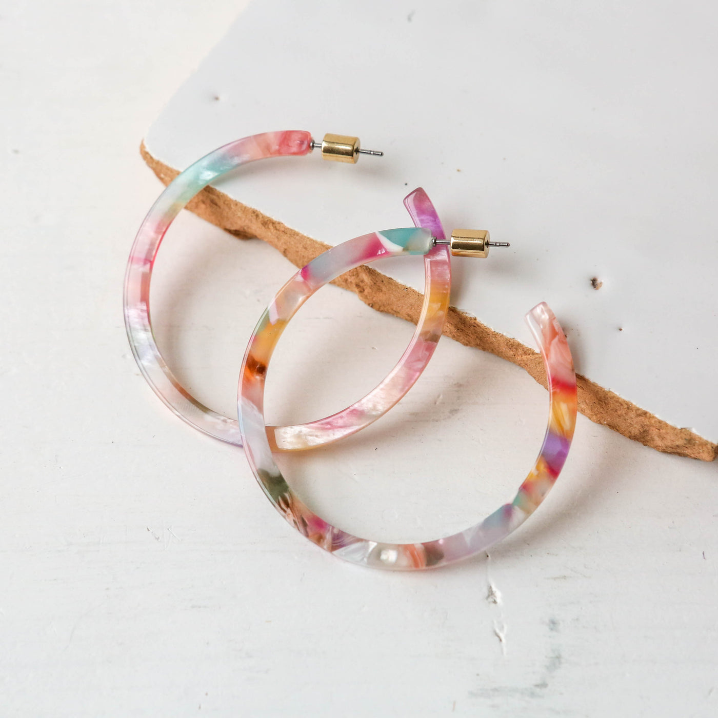 Austin Skinny Statement Resin Hoop Earrings