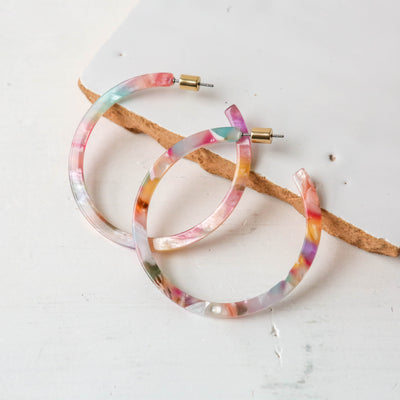 Austin Skinny Statement Resin Hoop Earrings