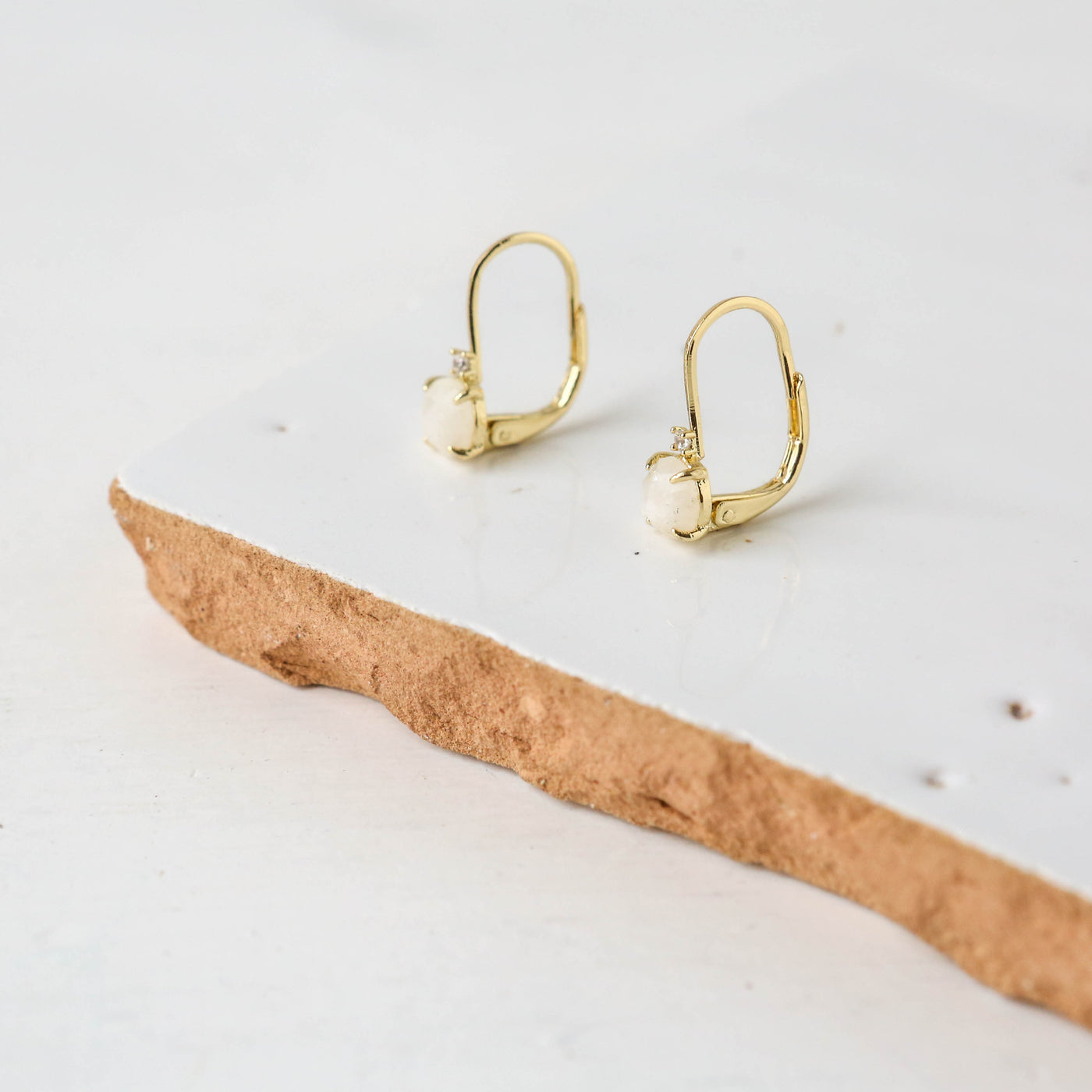Moonstone Hoop Earrings - Quinn