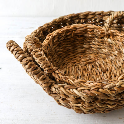 Bowl Shaped Holga Basket with Handles - Set of Two