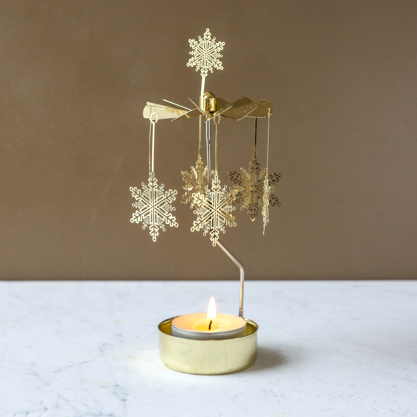 Anglaspel Candle Holder - Gold Snow Star