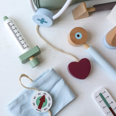 Wooden Toy Doctor's Bag Playset