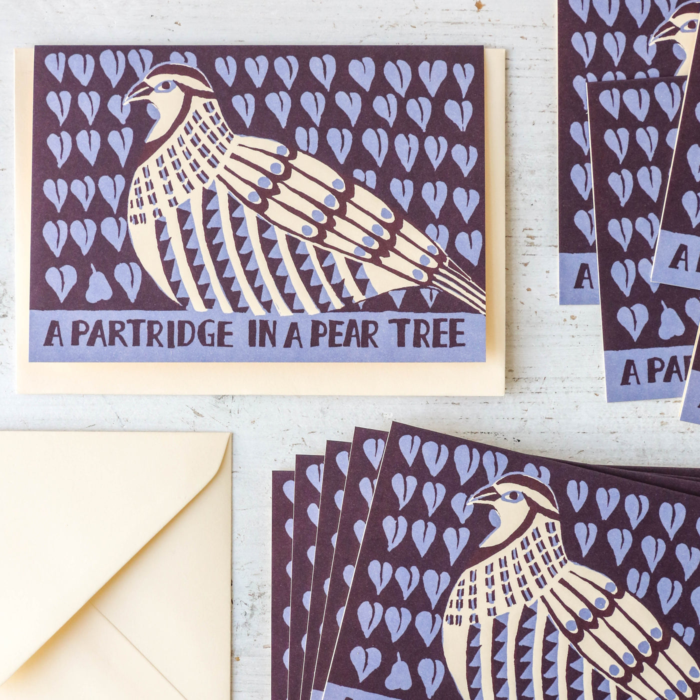 Pack of 10 Partridge in a Pear Tree Cards