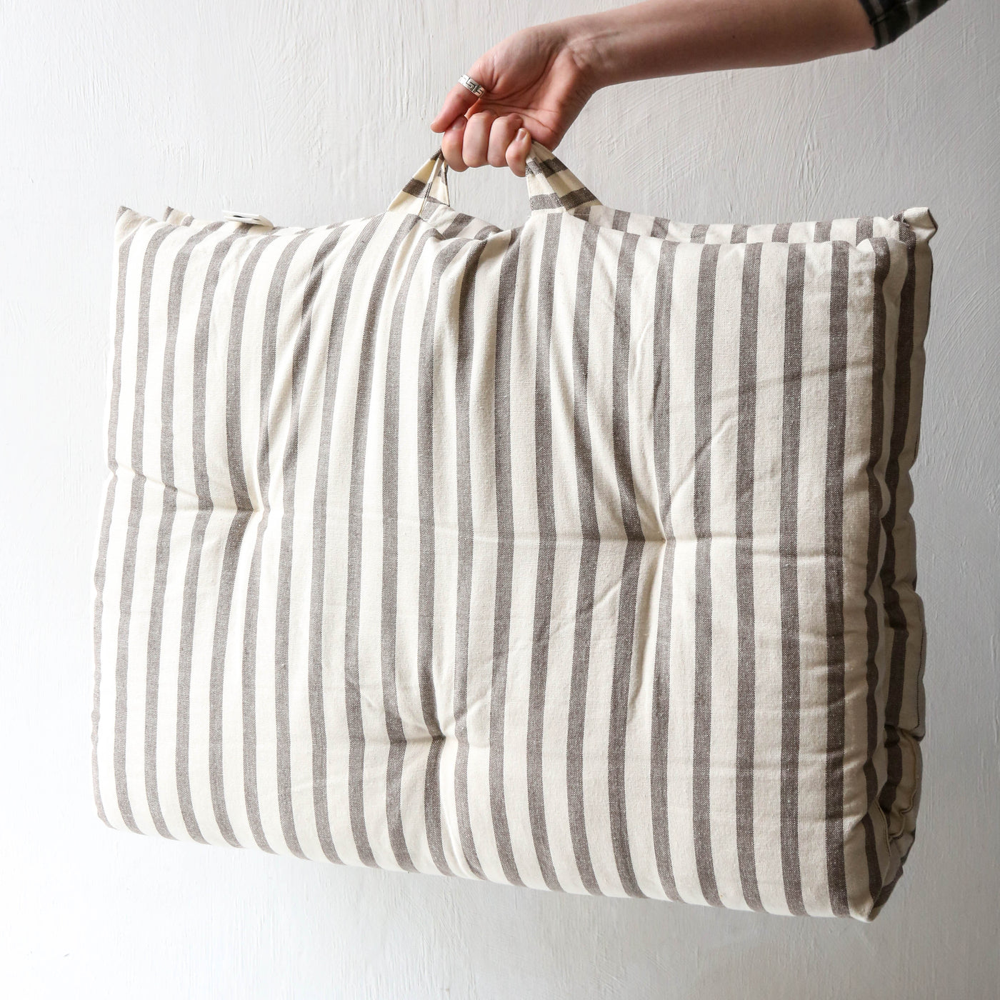 Printed Cotton Mattress - Grey Stripe