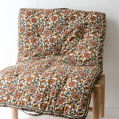 Printed Cotton Mattress - Tomato and Mustard Floral