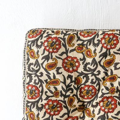 Printed Cotton Mattress - Tomato and Mustard Floral