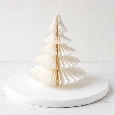 16cm Honeycomb Pine Tree - Cream