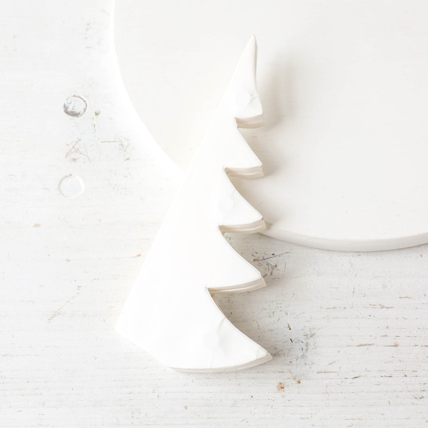 16cm Honeycomb Pine Tree - Cream