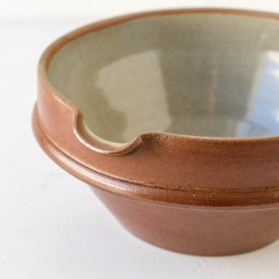 Vintage Salt Glaze Mixing Bowl with Spout