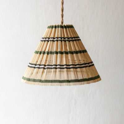 Bamboo Lampshade - Dark Green