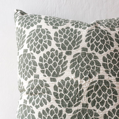 Cotton Cushion Cover - Artichoke Grey Green