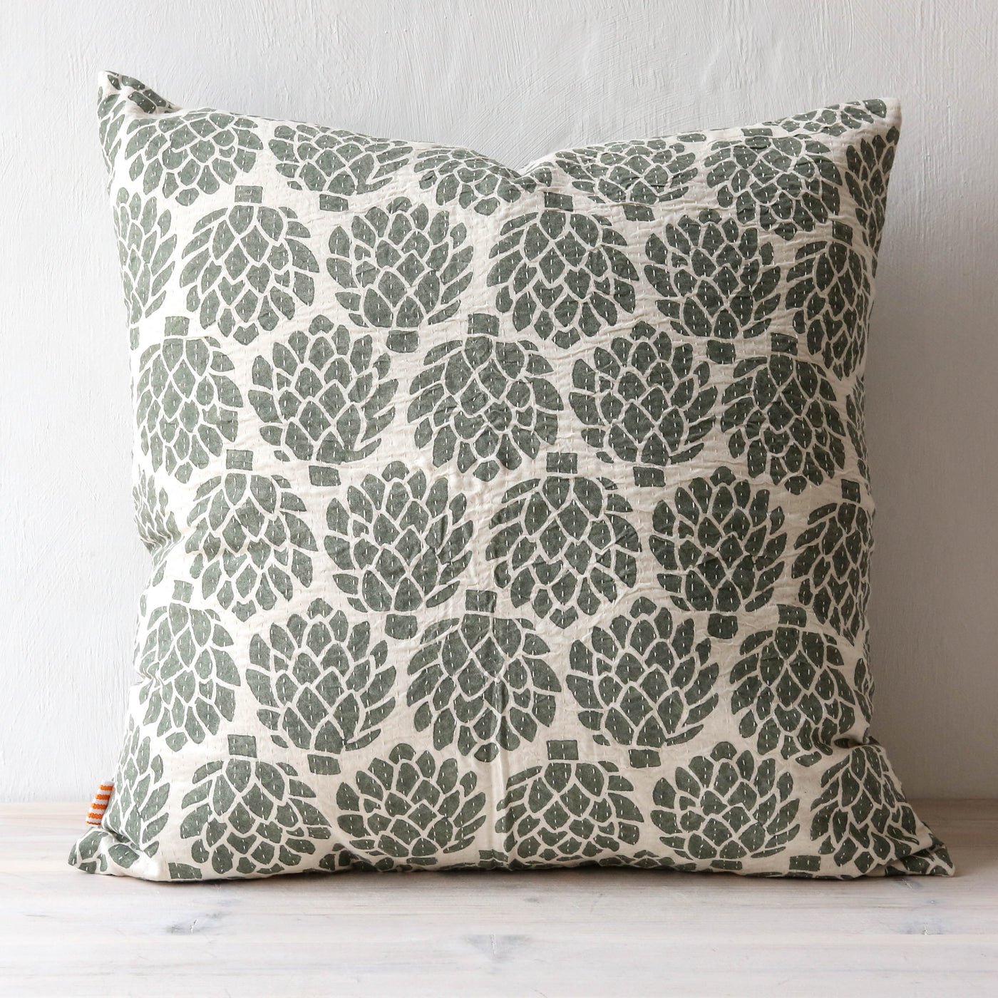 Cotton Cushion Cover - Artichoke Grey Green