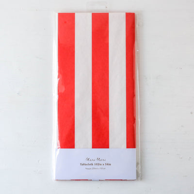 Red Striped Tablecloth by Meri Meri