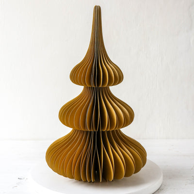 30cm Honeycomb Spruce Tree - Ochre