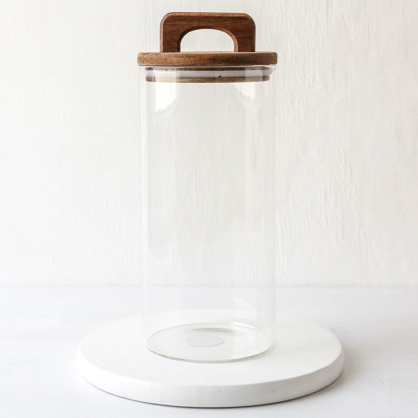 Glass Storage Jar With Acacia Wood Lid