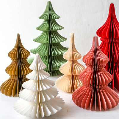 16cm Honeycomb Pine Tree - Cream