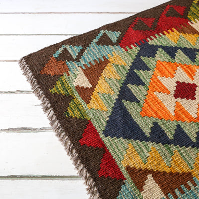 Unique Kelim Wool Hall Runner - Design B